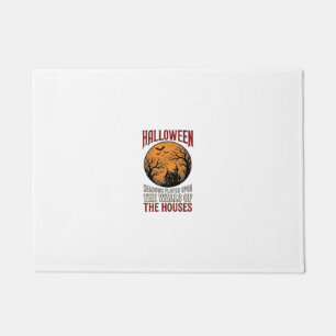 Vintage Halloween Haunted House Moon Shirt Design_ Doormat