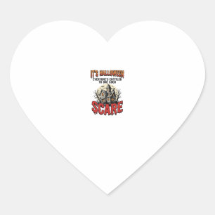 Vintage Halloween Haunted House Scare Shirt Design Heart Sticker