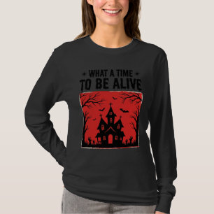 Vintage Halloween Haunted House What A Time Shirt 