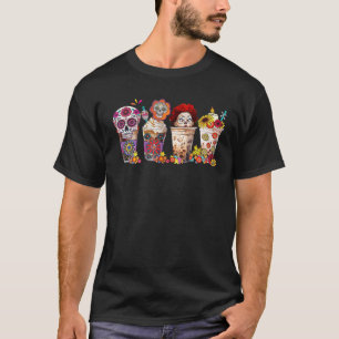 Vintage Halloween Horror Latte Coffee Cups Skull S T-Shirt