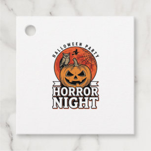 Vintage Halloween Horror Night Pumpkin Shirt Desig Favour Tags