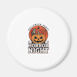 Vintage Halloween Horror Night Pumpkin Shirt Desig Magnet