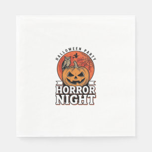 Vintage Halloween Horror Night Pumpkin Shirt Desig Napkin