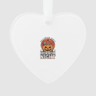Vintage Halloween Horror Night Pumpkin Shirt Desig Ornament