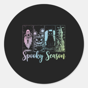 Vintage Halloween Horror Soky Season Classic Round Sticker