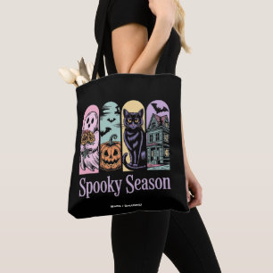Vintage Halloween Horror Spooky Season Cute Creepy Tote Bag