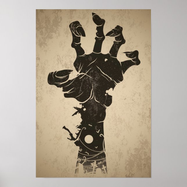 Vintage Halloween Icon - Zombie Hand Poster (Front)