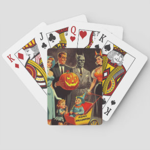 Vintage Halloween Illustration Playing Cards