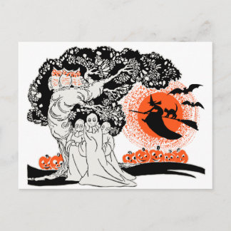 Vintage Halloween Illustration Postcard