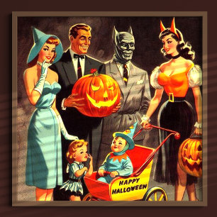 Vintage Halloween Illustration Poster