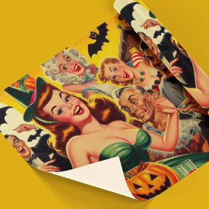 Vintage Halloween Illustration Wrapping Paper