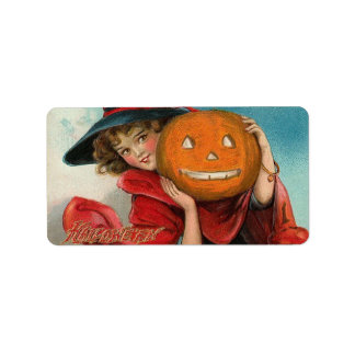 Vintage Halloween Image on  a  shipping  label