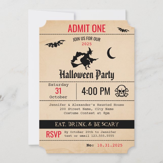 Vintage Halloween Invitation (Front)
