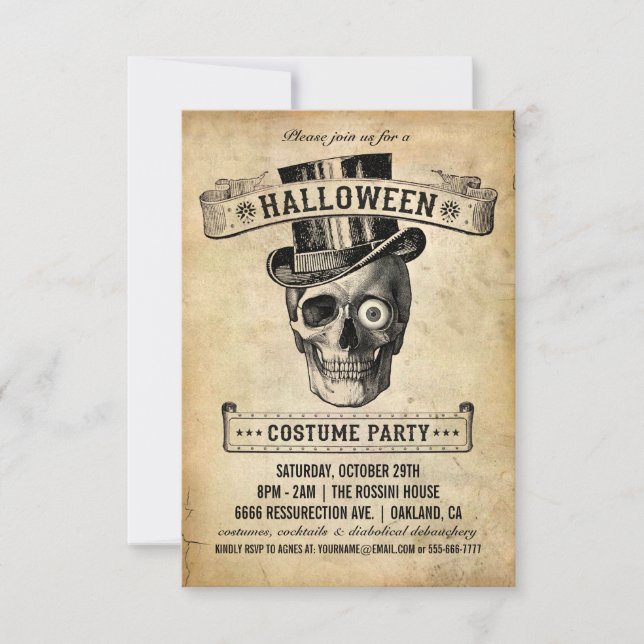 Vintage Halloween Invitation - Costume Party (Front)