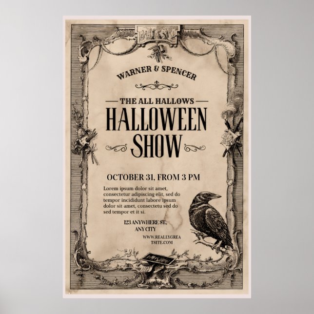 Vintage Halloween Invitation Poster (Front)