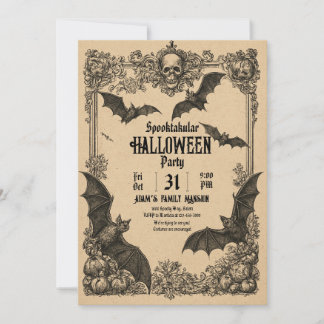 Vintage Halloween Invitation Template