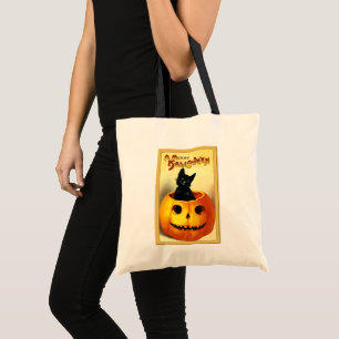 Vintage Halloween Jack O'Lantern Tote Bag