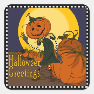 Vintage Halloween Jackolantern Sticker