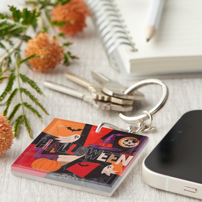 Vintage Halloween Key Ring (Front Right)