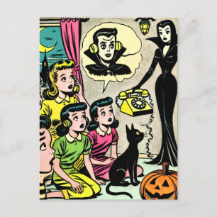 Vintage Halloween Kids Comics Postcard