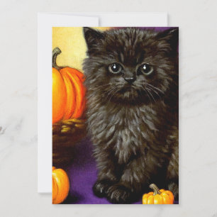 Vintage Halloween Kitten Announcement