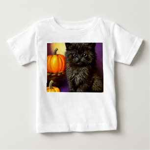 Vintage Halloween Kitten Baby T-Shirt