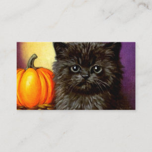 Vintage Halloween Kitten Enclosure Card
