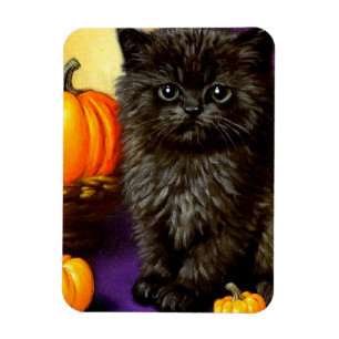 Vintage Halloween Kitten Magnet
