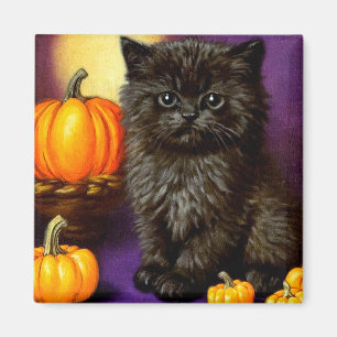 Vintage Halloween Kitten Magnet