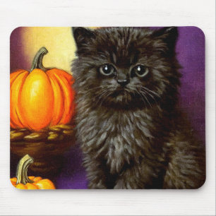 Vintage Halloween Kitten Mouse Pad