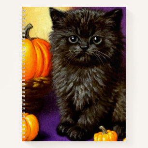 Vintage Halloween Kitten Notebook