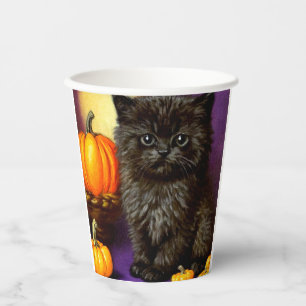 Vintage Halloween Kitten Paper Cups