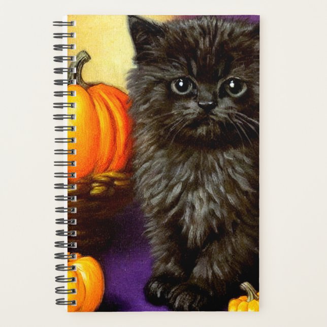 Vintage Halloween Kitten Planner (Front)