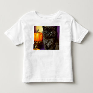 Vintage Halloween Kitten Toddler T-Shirt