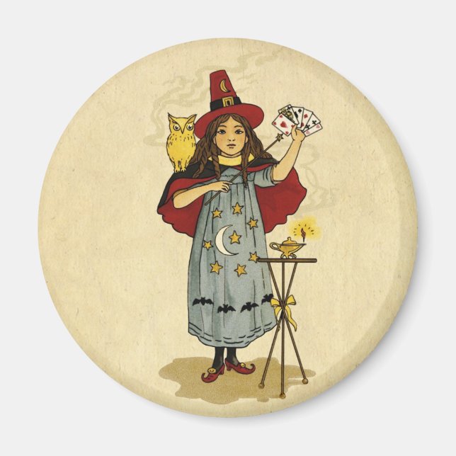 Vintage Halloween Magic Magnet (Front)