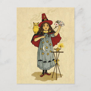 Vintage Halloween Magic Postcard
