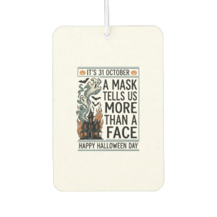 Vintage Halloween Mask Quote Vector Design_1 Car Air Freshener