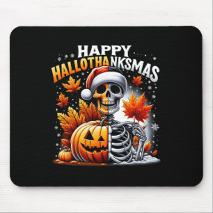 Vintage Halloween Merry Christmas Happy Hallothank Mouse Pad