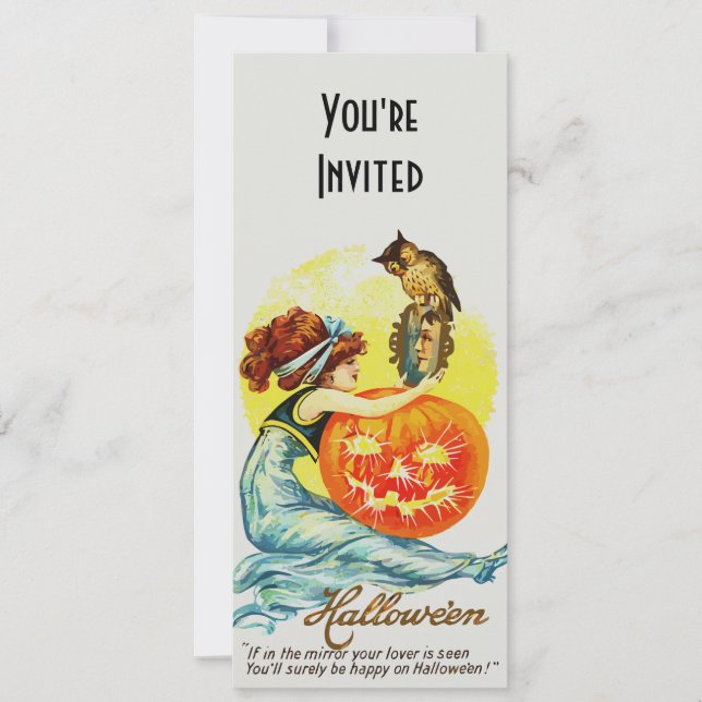 Vintage Halloween Mirror Invitation (Front)