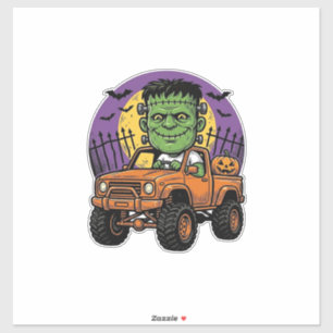 Vintage Halloween Monster Truck Pumpkin Shirt_1
