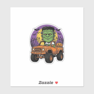 Vintage Halloween Monster Truck Pumpkin Shirt_1