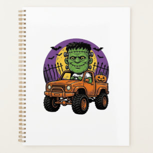 Vintage Halloween Monster Truck Pumpkin Shirt_1 Planner