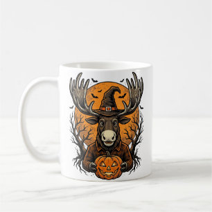 Vintage Halloween Moose Pumpkin Witch Hat Shirt_1 Coffee Mug