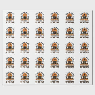 Vintage Halloween Most Wonderful Time Shirt Design Wrapping Paper