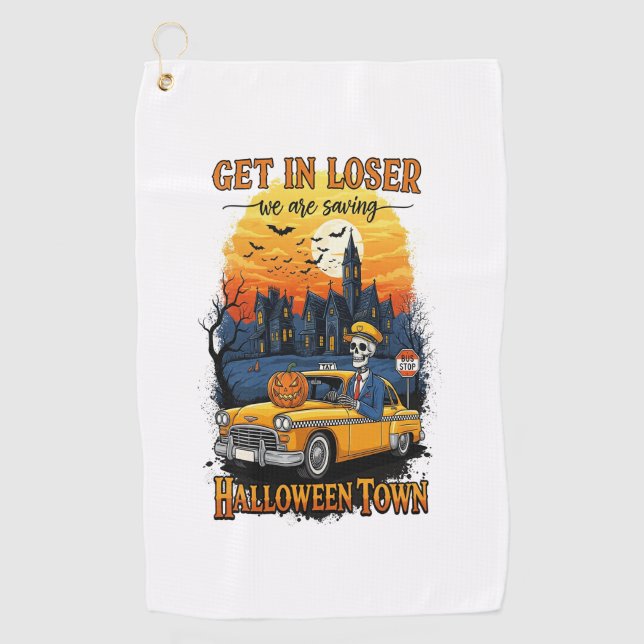 Vintage Halloween Movie Golf Towel (Front)