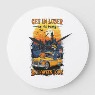 Vintage Halloween Movie Large Clock