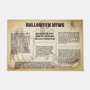Vintage Halloween Newspaper Doormat