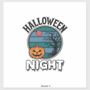 Vintage Halloween Night Pumpkin Tree Shirt Design_