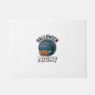 Vintage Halloween Night Pumpkin Tree Shirt Design_ Doormat