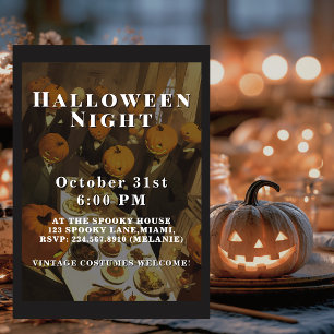 Vintage Halloween Night Spooky Party Invitation